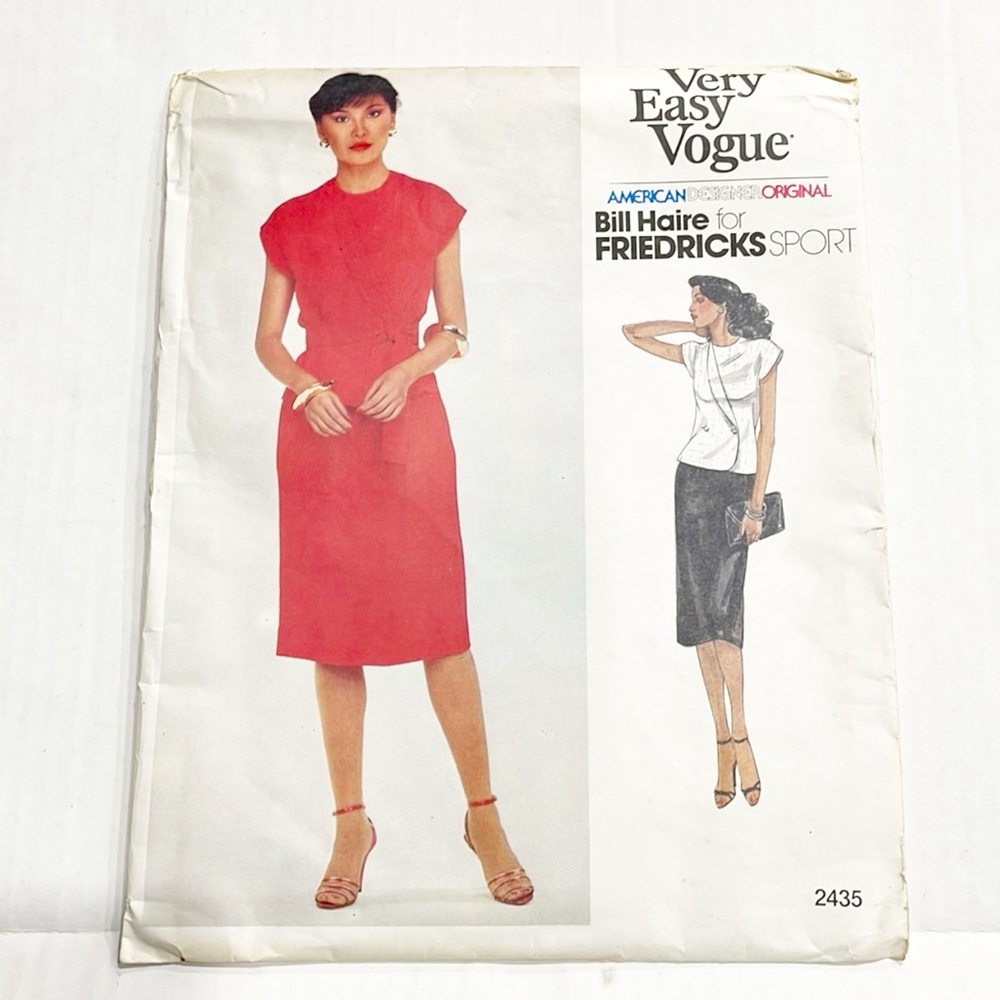 UNCUT Vogue Sewing Pattern‎ 2435 Bill Haire for Fredricks Sport Top Skirt Sz 10